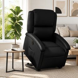 Power Lift Recliner Chair - Black Faux Leather
