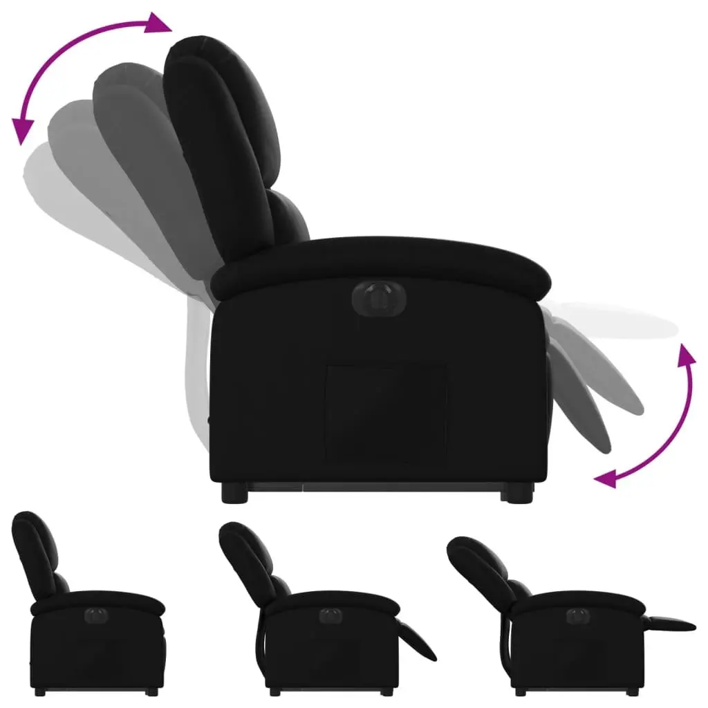 Electric Recliner Chair Power Lift Adjustable Backrest Faux Leather Comfort Black