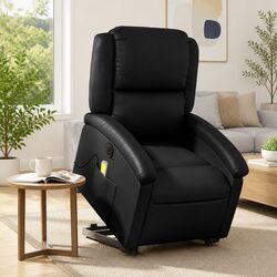Electric Reclining Massage Chair with Lift Function in Black