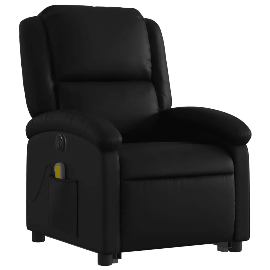 Electric Reclining Massage Chair Power Lift Function Faux Leather Black