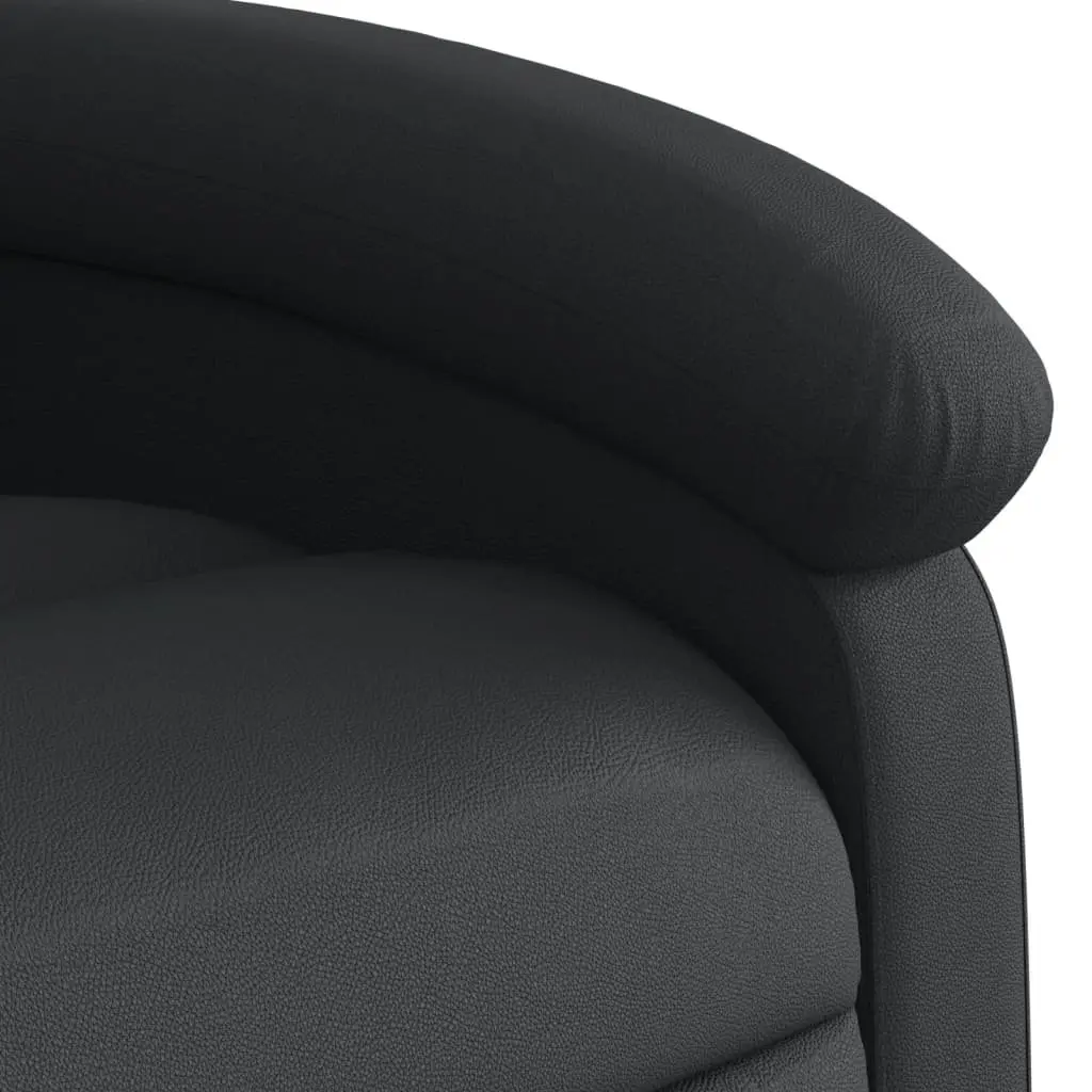 Electric Recliner Armchair Adjustable Black Leather Comfort with Footrest and Backrest