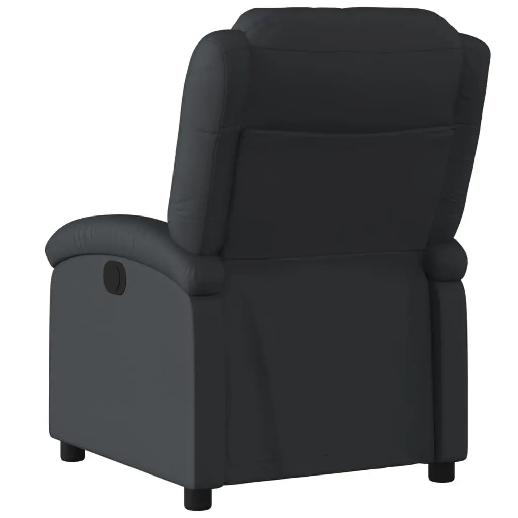 Electric Recliner Armchair Adjustable Black Leather Comfort with Footrest and Backrest