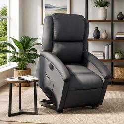 Black Leather Electric Lift Recliner Chair for Elderly