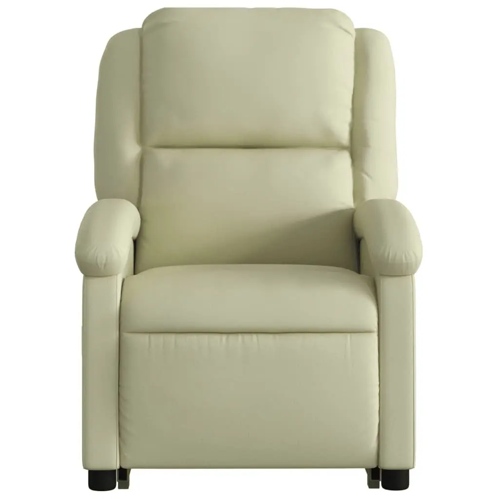 Electric Massage Recliner Chair Comfort Cream Leather