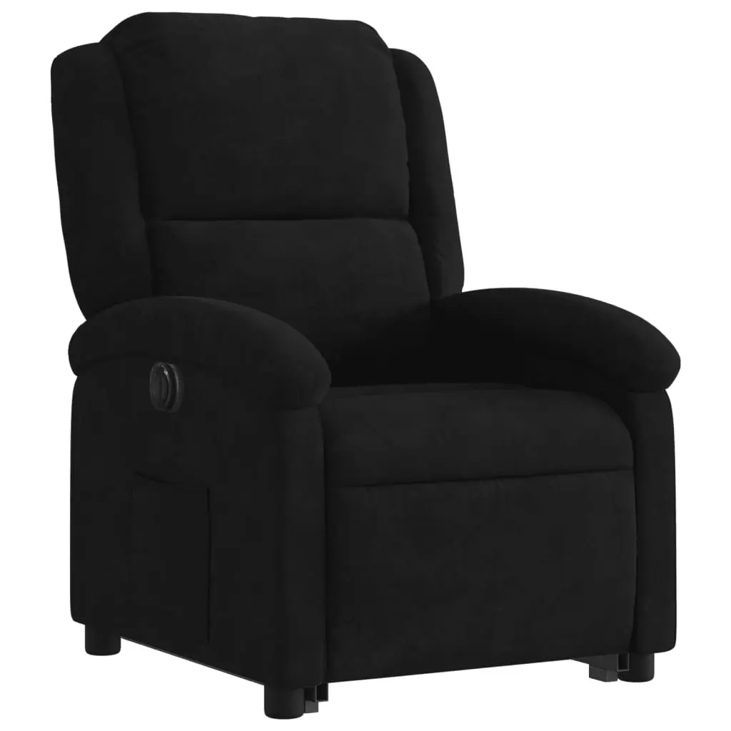 Electric Recliner Chair Power Lift Adjustable Comfort Black Velvet