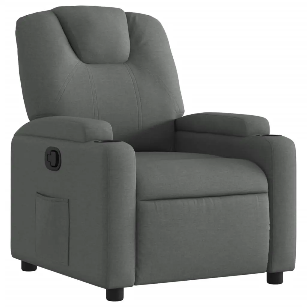 Recliner Chair Manual Recline Comfort Grey Fabric
