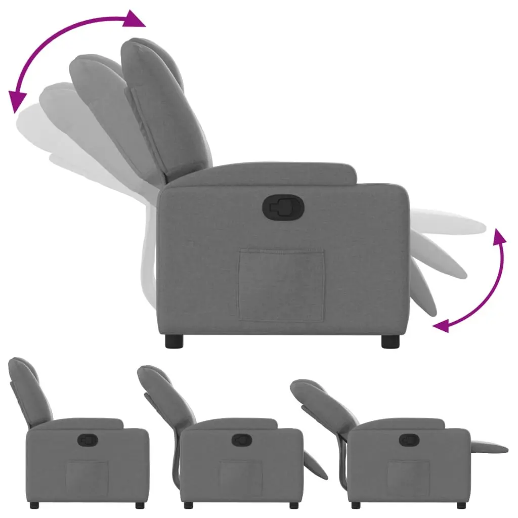 Recliner Chair Manual Recline Comfort Grey Fabric