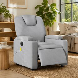 Electric Recliner Chair with Massage Function in Grey
