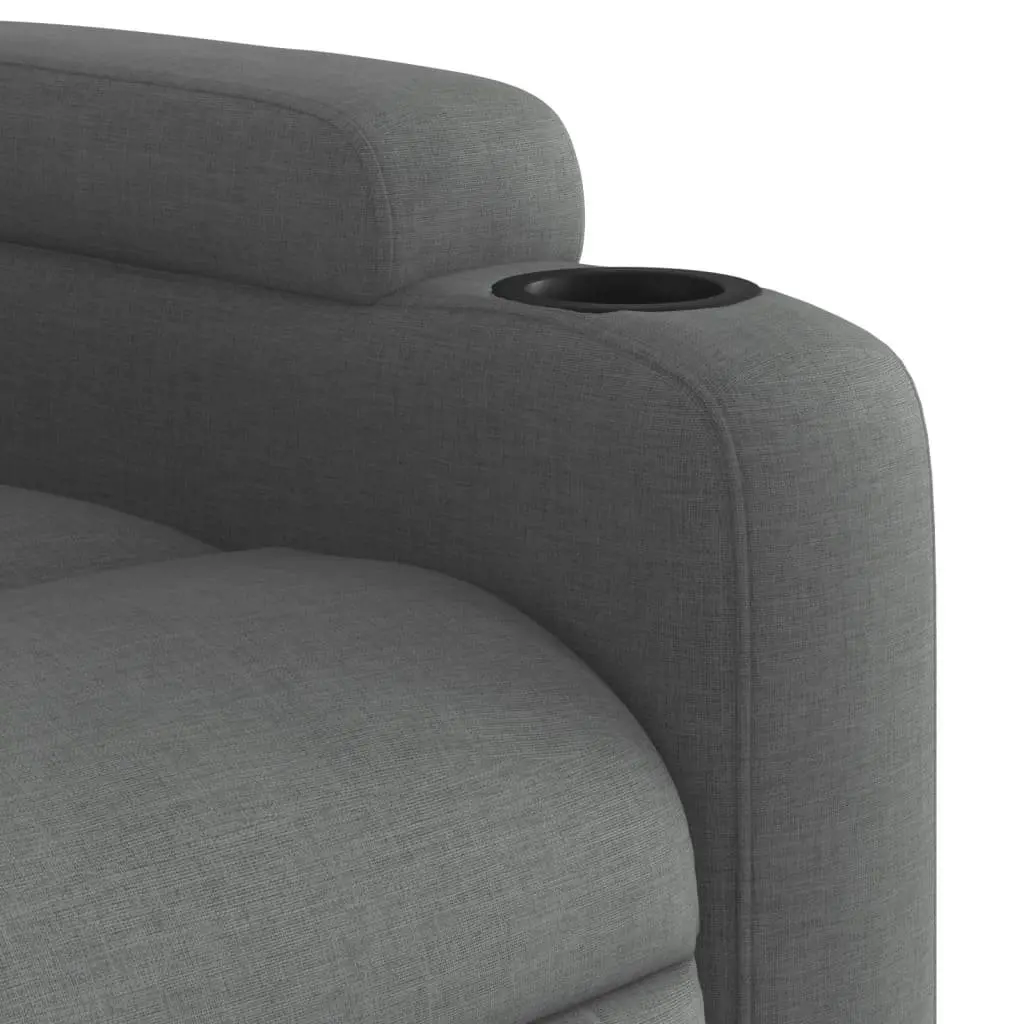 Recliner Chair Electric Power Lift Manual Recline Comfort Dark Grey Fabric