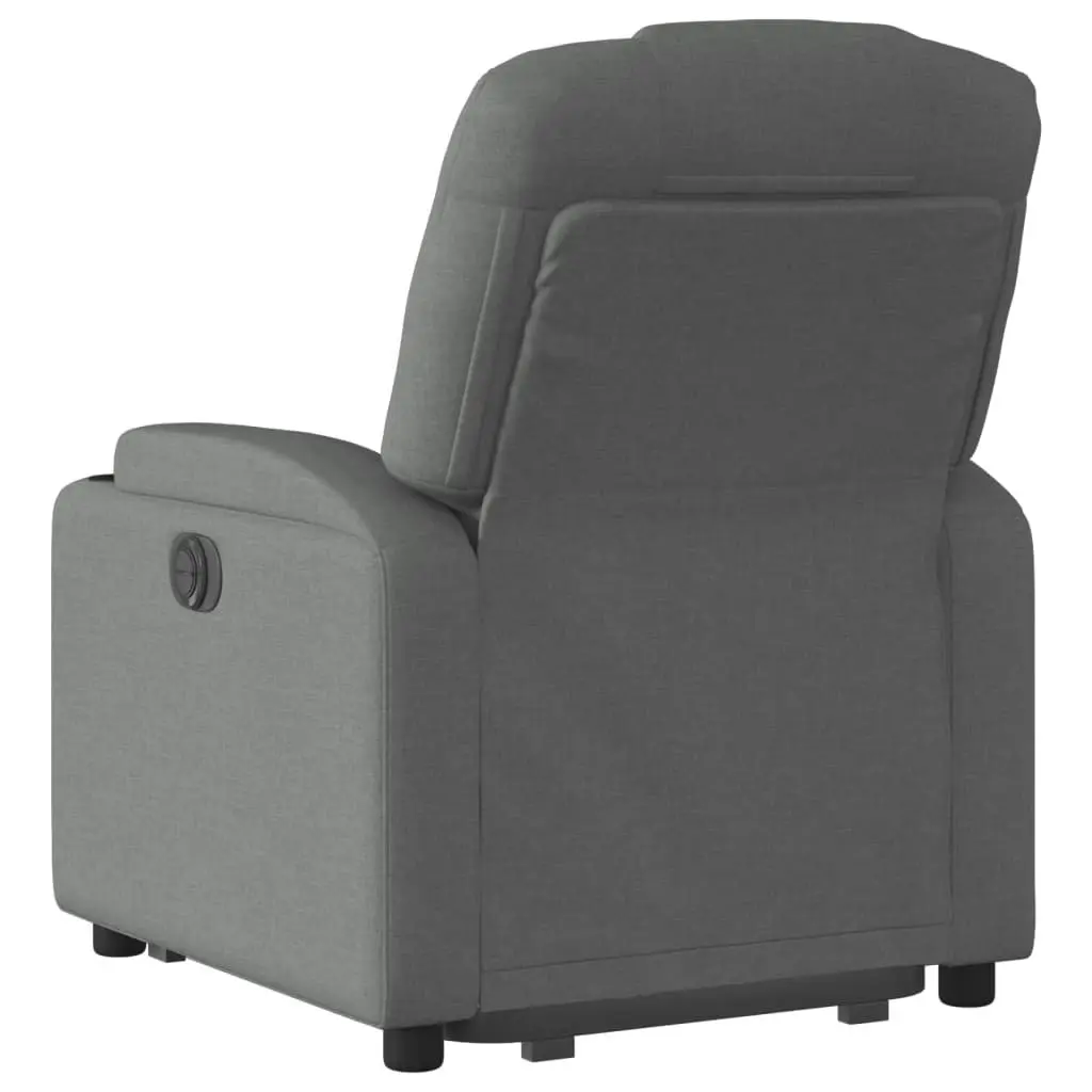 Recliner Chair Electric Power Lift Manual Recline Comfort Dark Grey Fabric