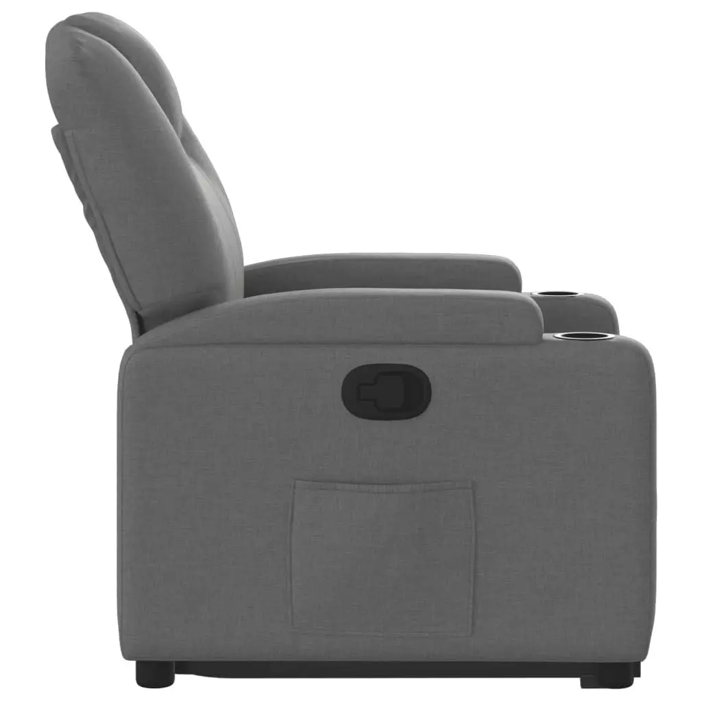 Recliner Chair Electric Power Lift Manual Recline Comfort Dark Grey Fabric