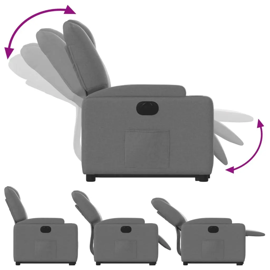 Electric Recliner Chair Power Lift Comfort Grey Fabric