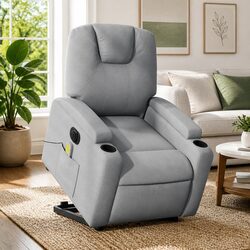 Electric Reclining Massage Chair with Power Lift Grey