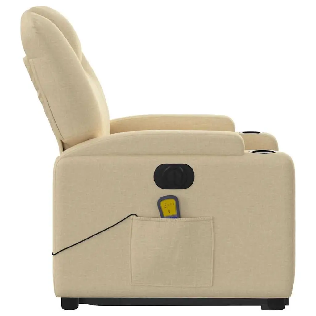 Electric Stand Up Massage Recliner Chair Lift Power Recline Armchair Cream