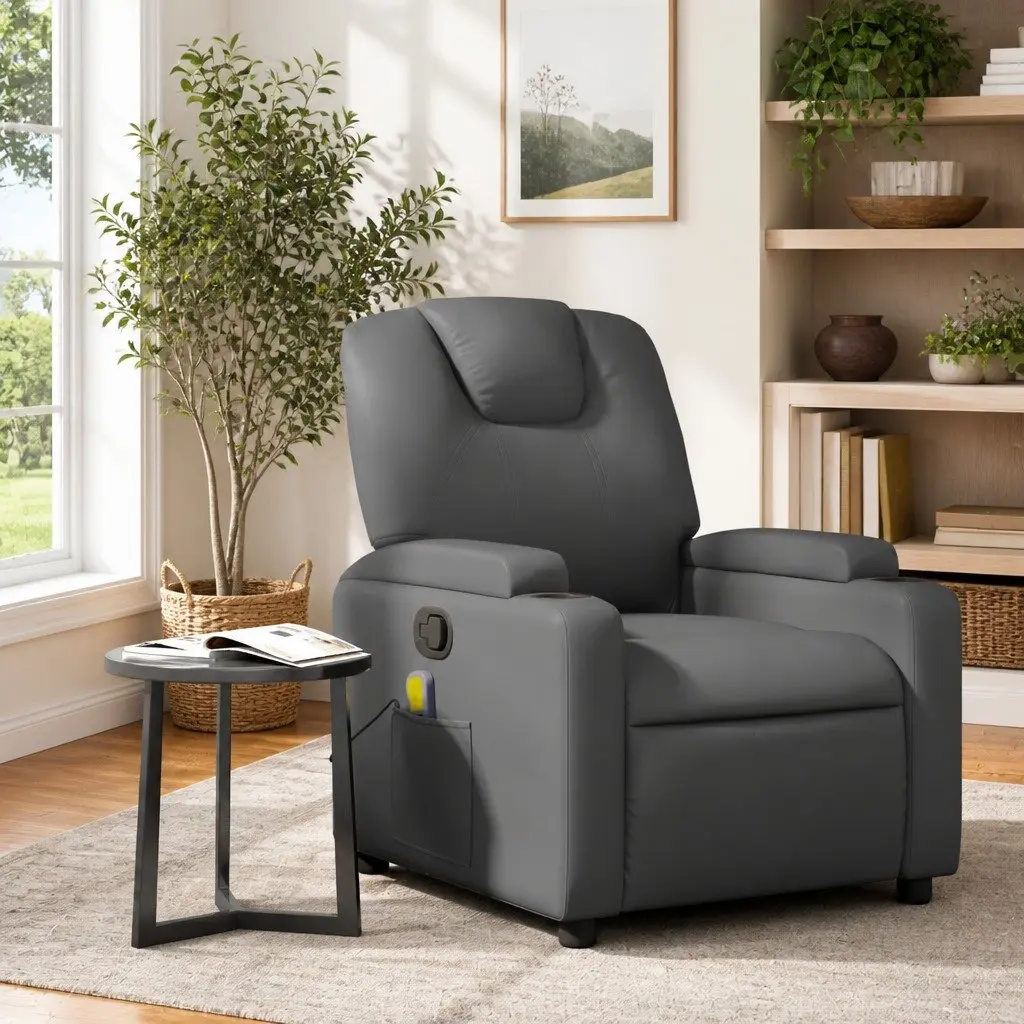 Massage Recliner Chair Manual Recline Adjustable Grey