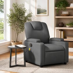 Manual Recline Grey Massage Chair with 6 Vibration Points