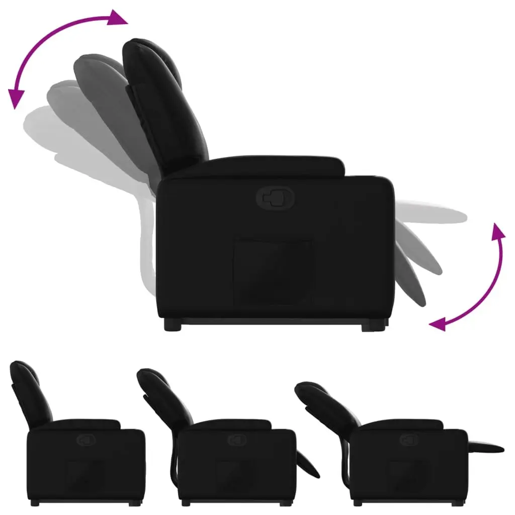Electric Power Lift Recliner Chair Comfort Black Faux Leather