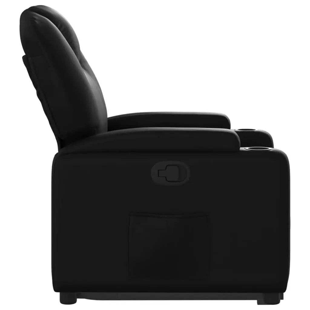 Electric Power Lift Recliner Chair Comfort Black Faux Leather
