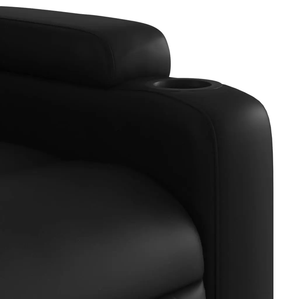 Electric Power Lift Recliner Chair Comfort Black Faux Leather