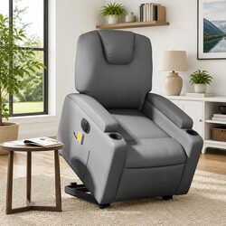 Electric Recliner Chair with Massage Function in Grey