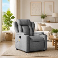 Manual Reclining Grey Fabric Massage Chair