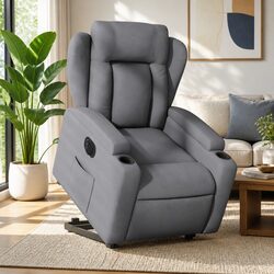 Electric Recliner Chair with Power Lift Function in Grey