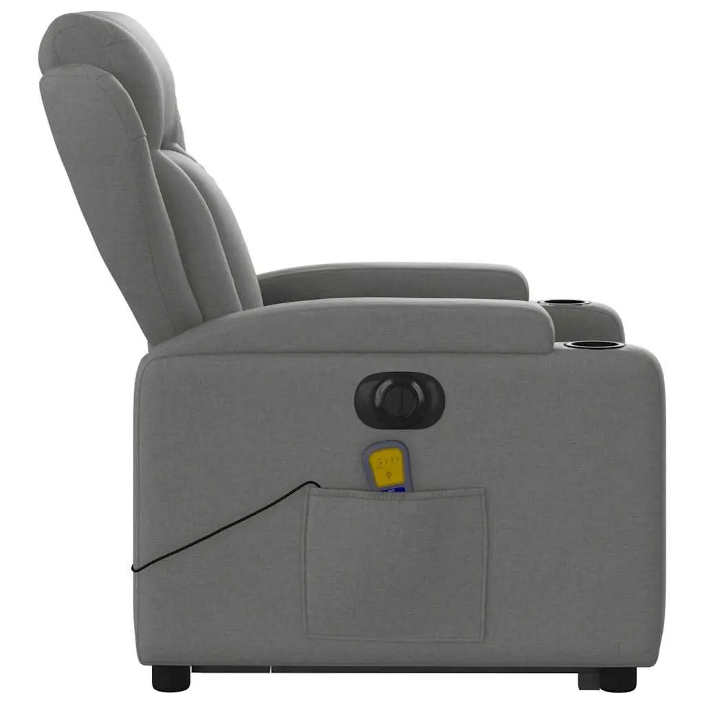 Electric Massage Recliner Chair Comfort Lift Recline Grey Fabric