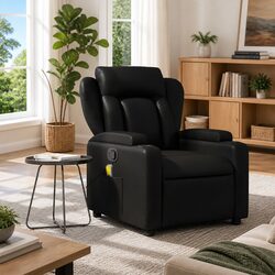 Manual Reclining Massage Chair with Faux Leather Finish