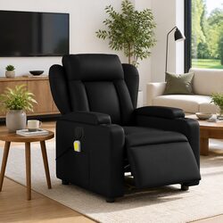 Electric Recliner Chair with Vibration Massage in Black