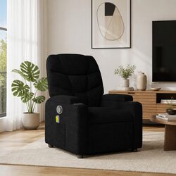 Manual Reclining Black Fabric Massage Chair with USB