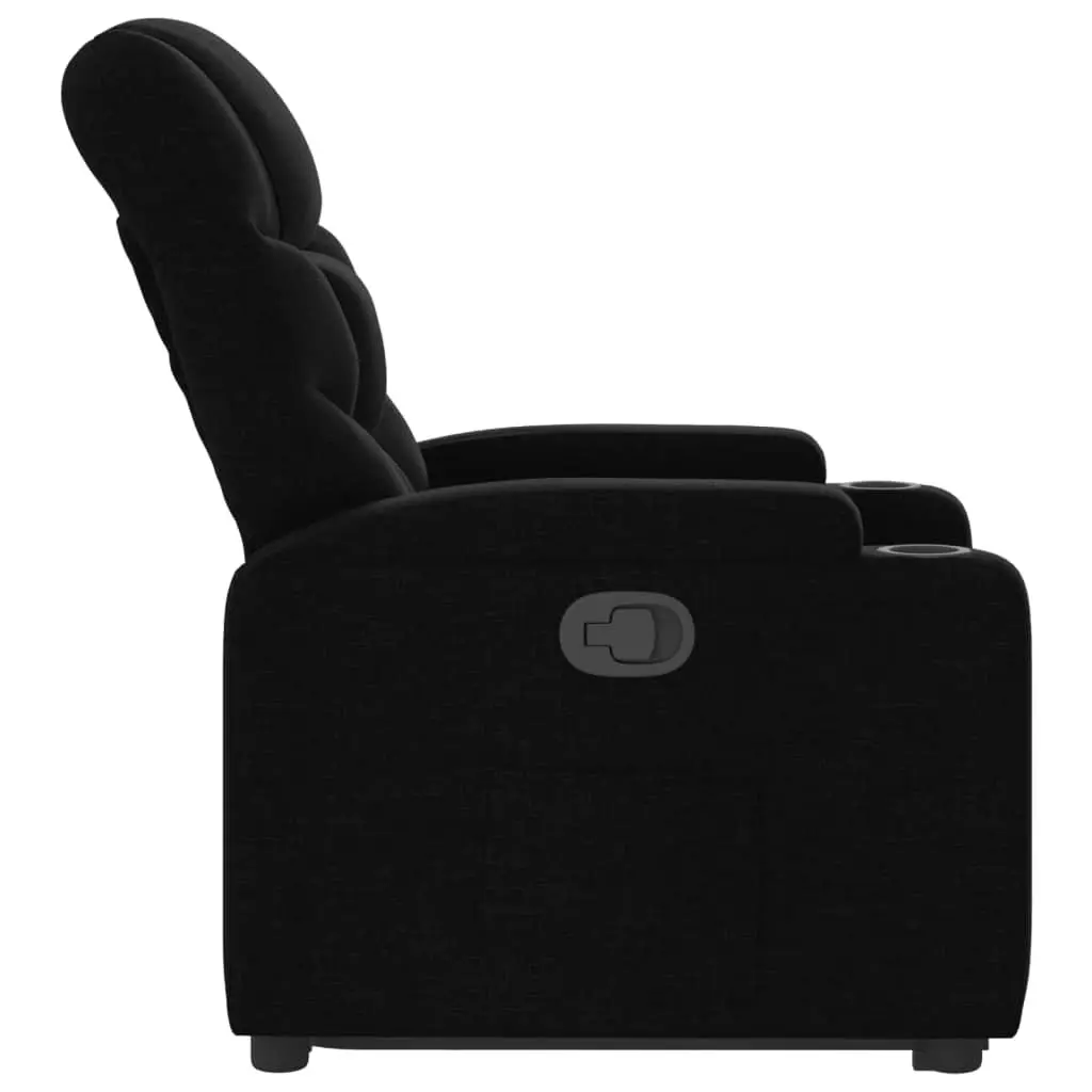Recliner Chair Power Lift Function Manual Recline Adjustable Black Fabric