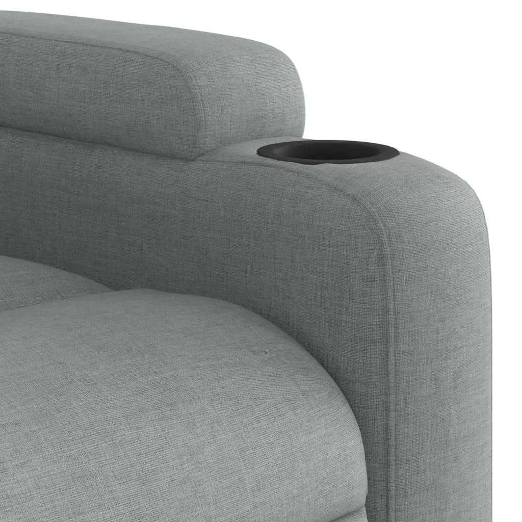 Electric Massage Recliner Chair with Power Lift Function Grey Fabric