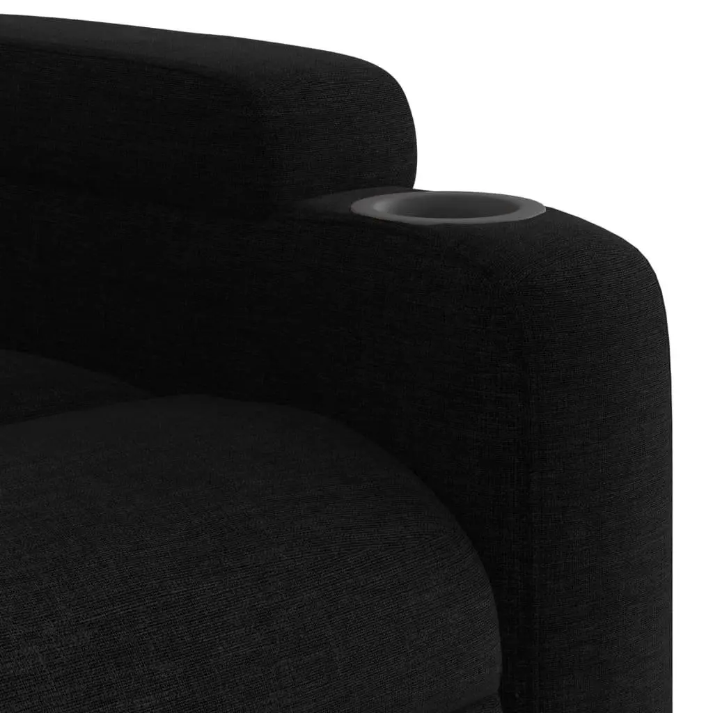 Stand Up Massage Recliner Chair Black Fabric Power Lift Electric Armchair