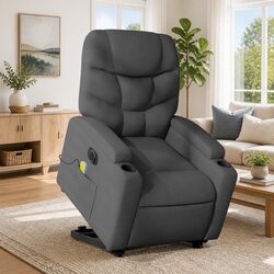 Electric Recliner Chair with Power Lift and Massage Grey