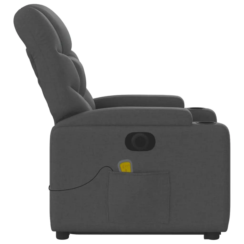 Electric Recliner Chair with Power Lift and Massage Function Fabric Grey