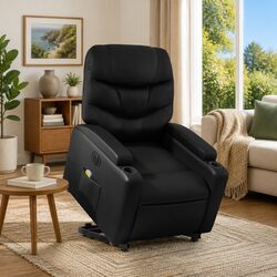 Electric Lift Massage Recliner Chair in Faux Leather