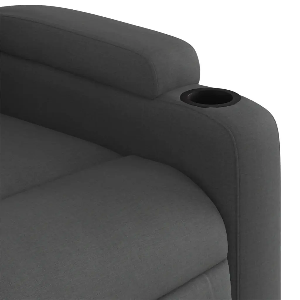 Massage Recliner Chair Manual Reclining Function 135 Degrees Grey Fabric