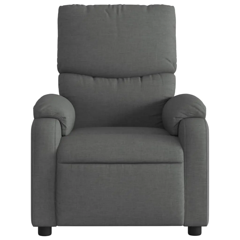 Recliner Chair Manual Grey Fabric 135 Degree Adjustable Vibration Massage 6 Points