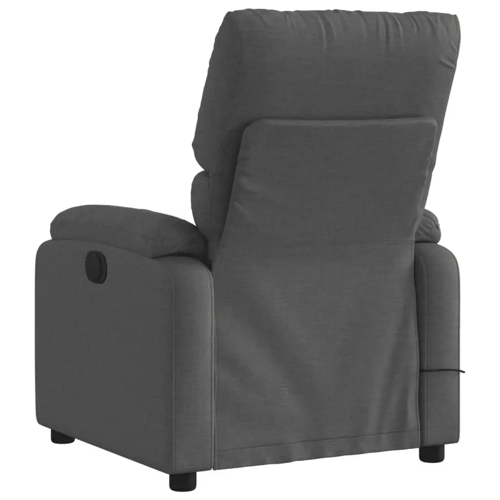 Electric Massage Recliner Chair Grey Fabric Armchair Footrest Relaxation Lounge