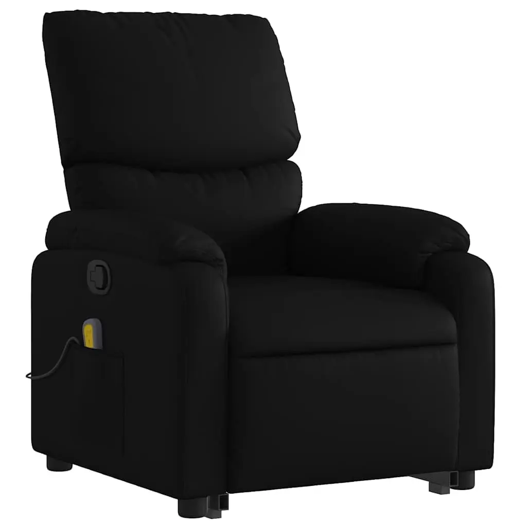 Electric Massage Recliner Chair Power Lift Function Manual Reclining 135 Degrees Black Faux Leather