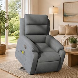 Electric Lift Recliner Chair With Massage Function Grey