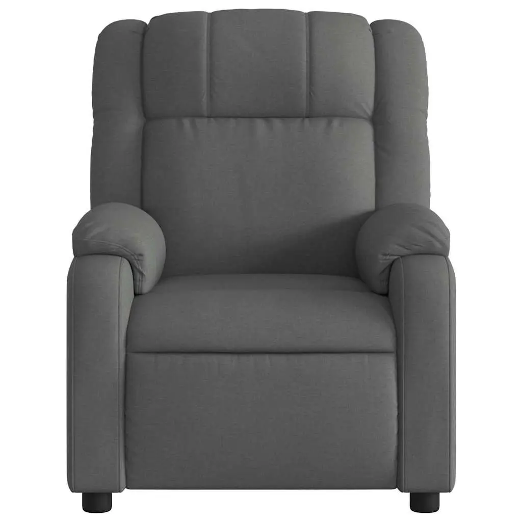 Massage Recliner Chair Manual Reclining Adjustable Footrest Grey Fabric