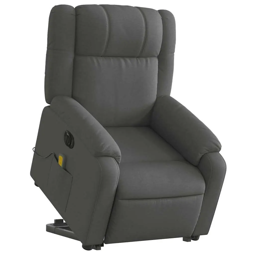Electric Massage Recliner Chair Power Lift Function Adjustable Grey Fabric