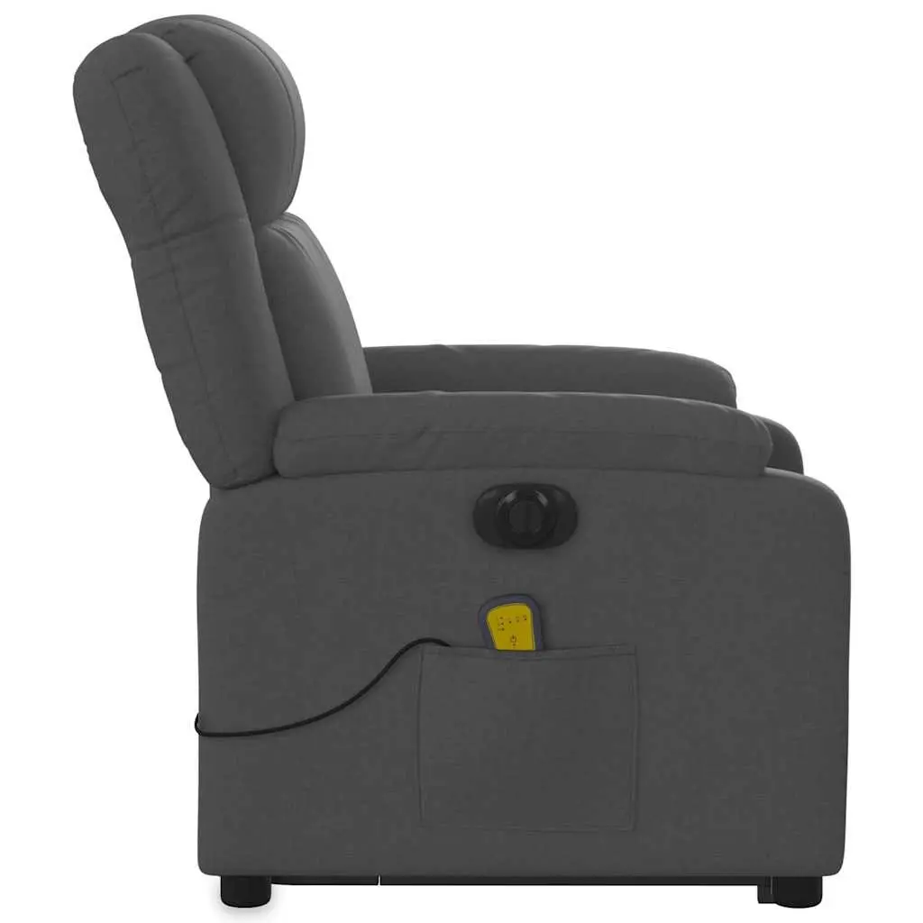 Electric Massage Recliner Chair Power Lift Function Adjustable Grey Fabric