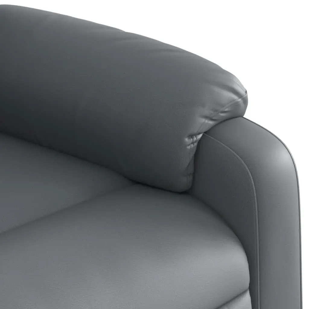 Massage Recliner Chair Manual Reclining Adjustable Backrest Grey Faux Leather
