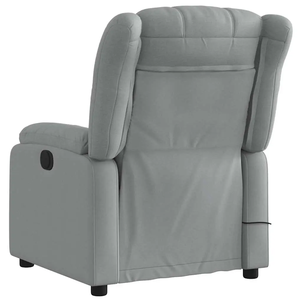Electric Massage Recliner Chair Adjustable Footrest Grey Fabric