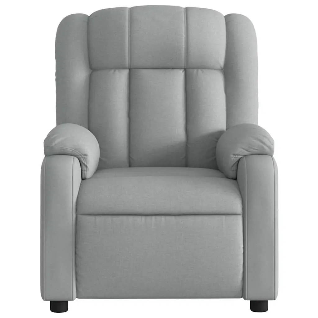 Electric Massage Recliner Chair Adjustable Footrest Grey Fabric