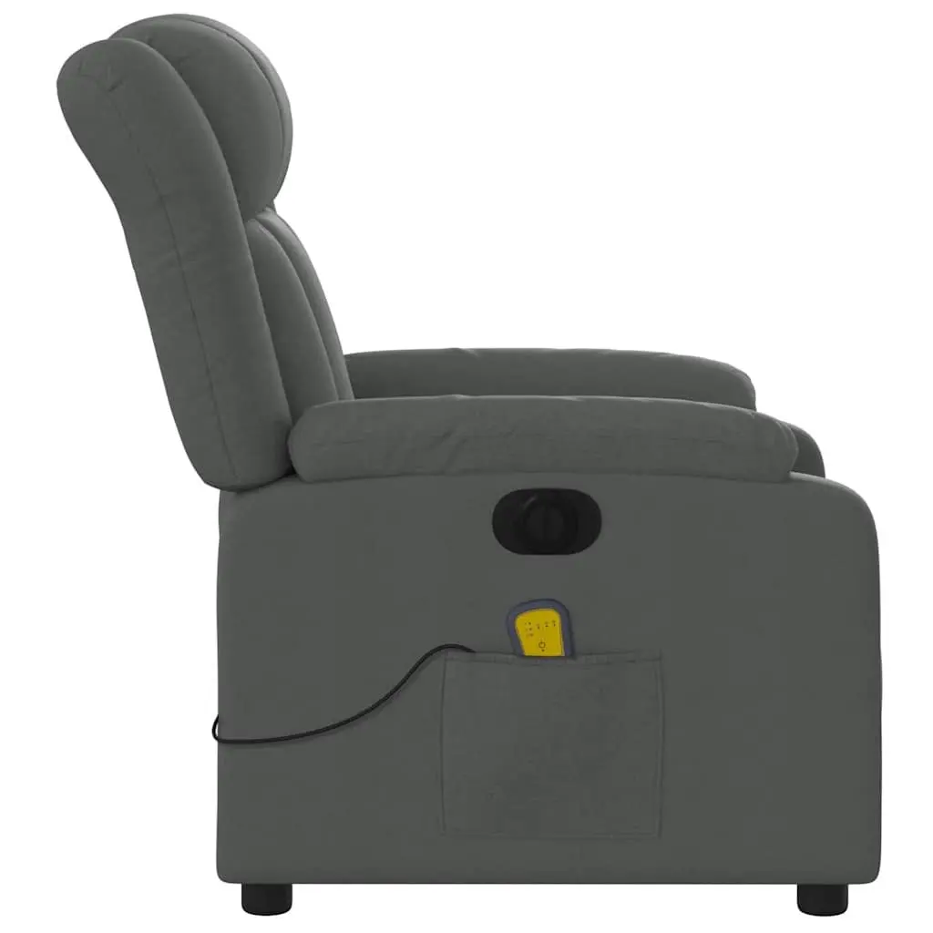 Electric Massage Recliner Chair Comfort Grey Fabric 135 Degrees