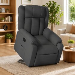 Electric Lift Recliner Chair with Dark Grey Fabric