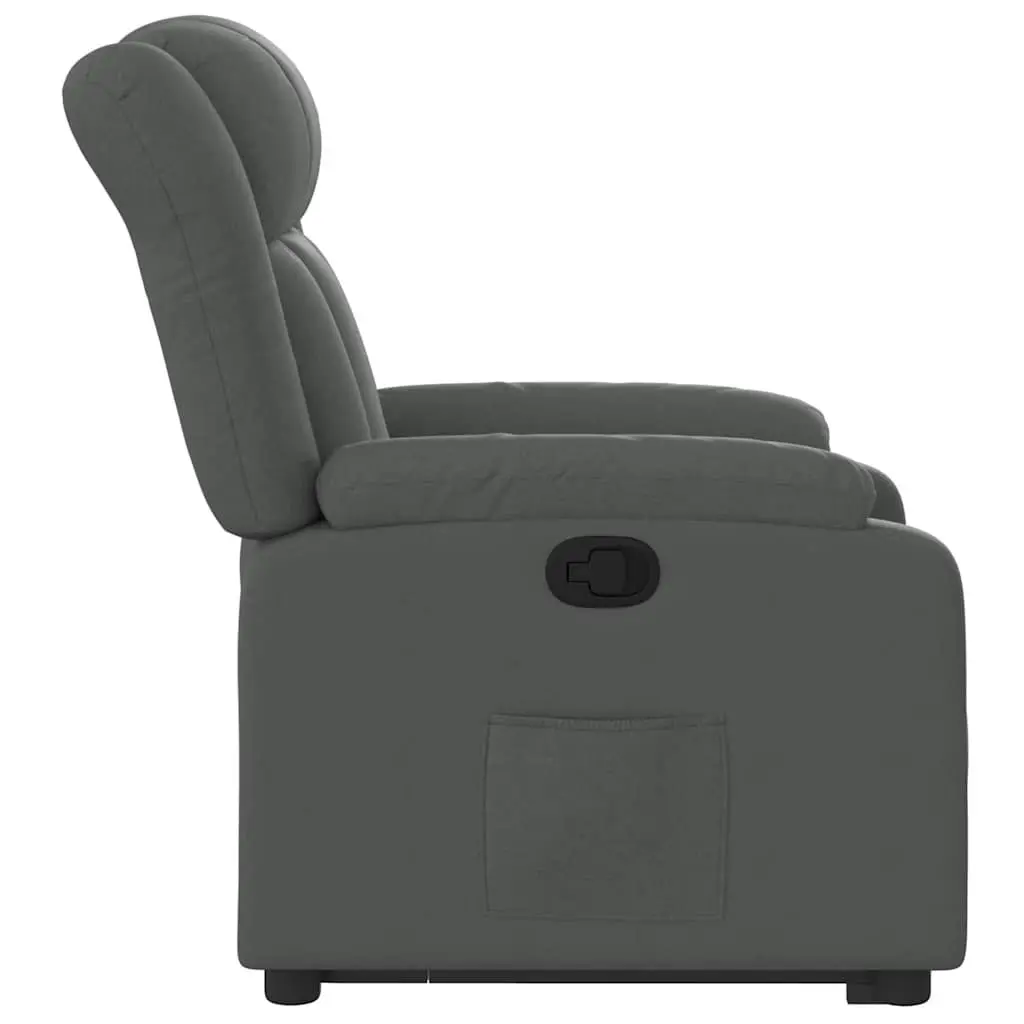 Stand Up Recliner Chair Electric Motor Power Lift Comfort Dark Grey Fabric